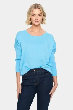 Mila R-Neck Pullover - Ethereal Blue