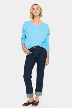 Mila R-Neck Pullover - Ethereal Blue