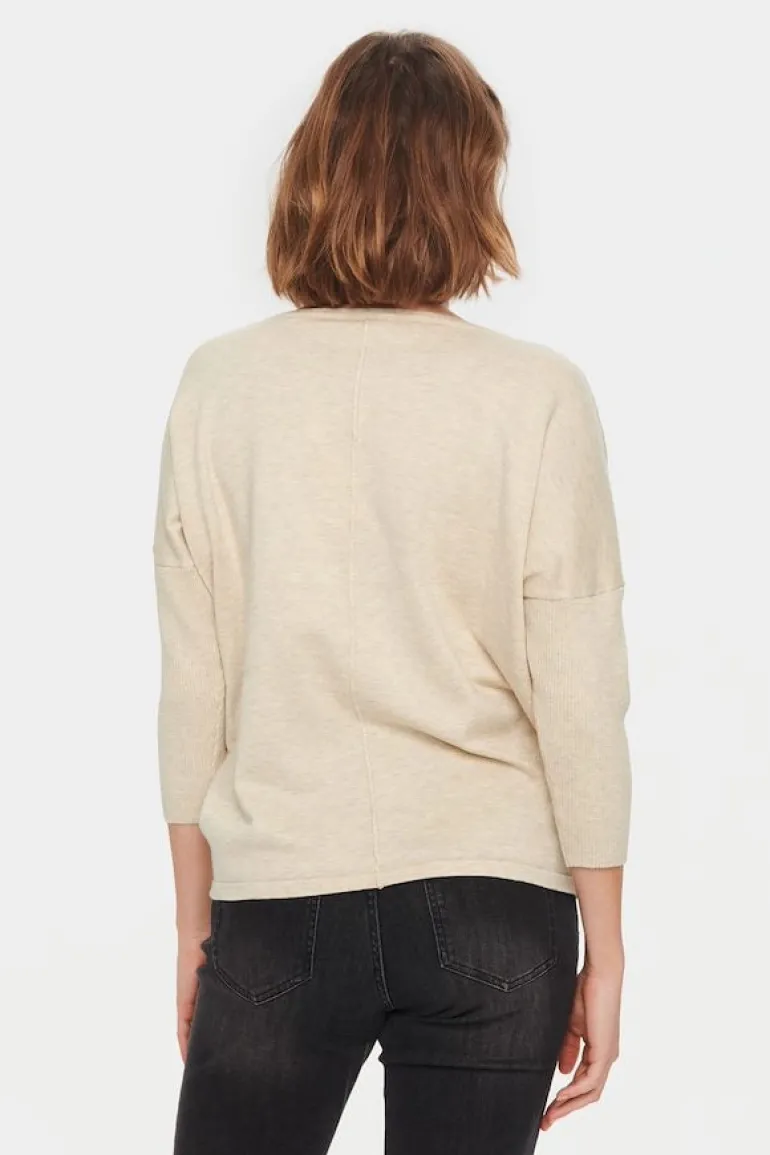 Mila R-Neck Pullover - Jojoba Melange