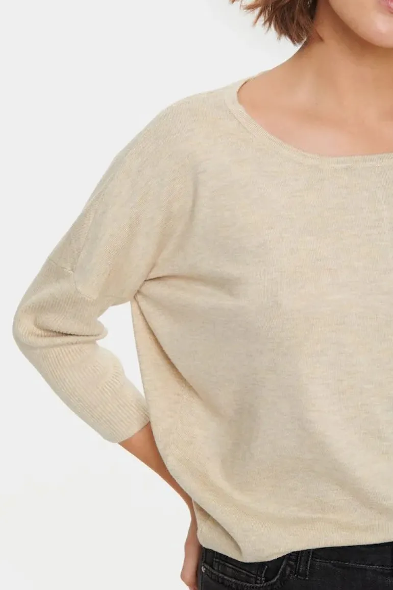 Mila R-Neck Pullover - Jojoba Melange