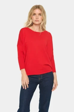 Mila R-Neck Pullover - Racing Red