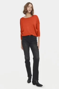 Mila R-Neck Pullover - Tigerlily