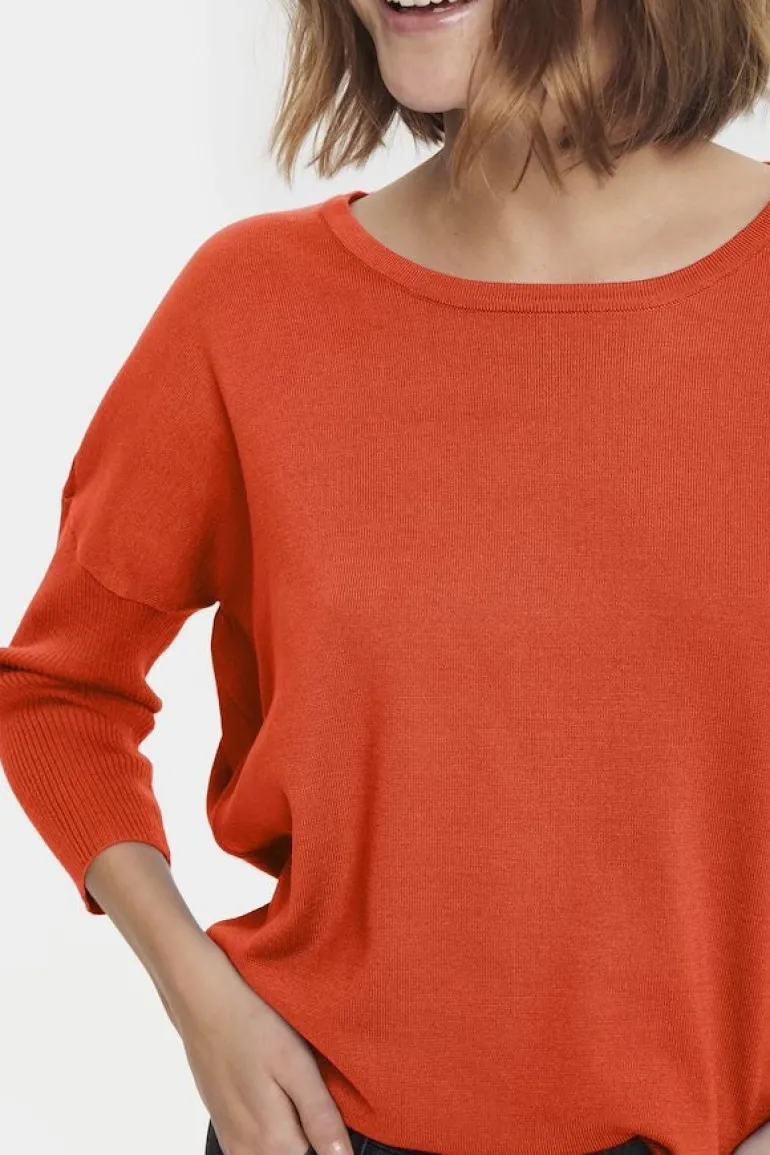 Mila R-Neck Pullover - Tigerlily