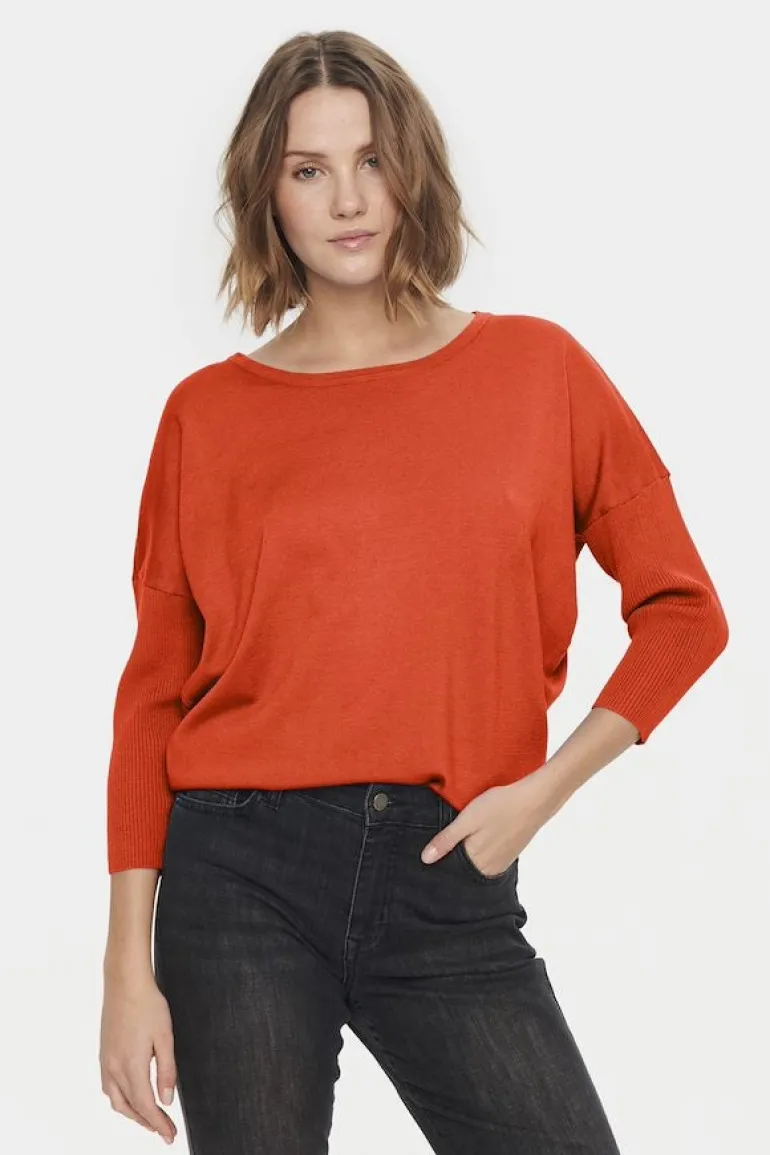Mila R-Neck Pullover - Tigerlily