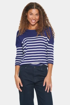 Mila R-neck St. Pullover - Midnight Sail