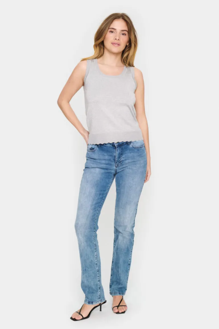 Mila Shimmer Tank Top - Silver