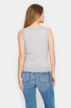 Mila Shimmer Tank Top - Silver