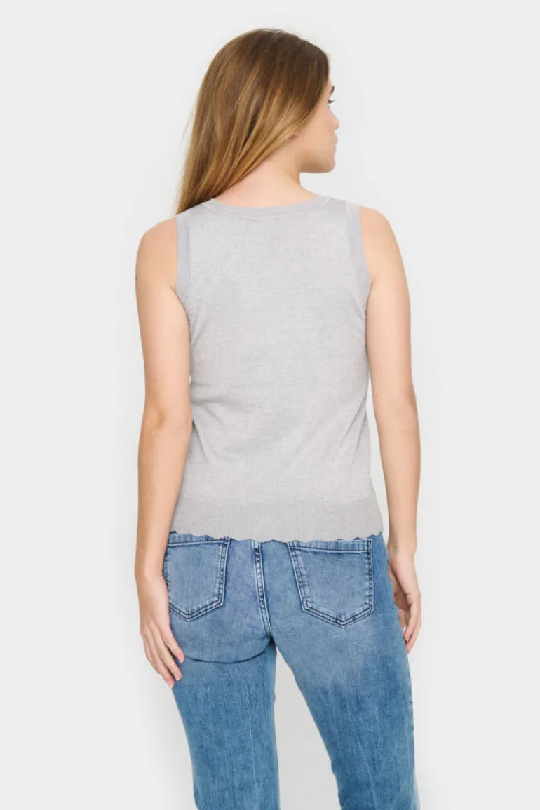Mila Shimmer Tank Top - Silver