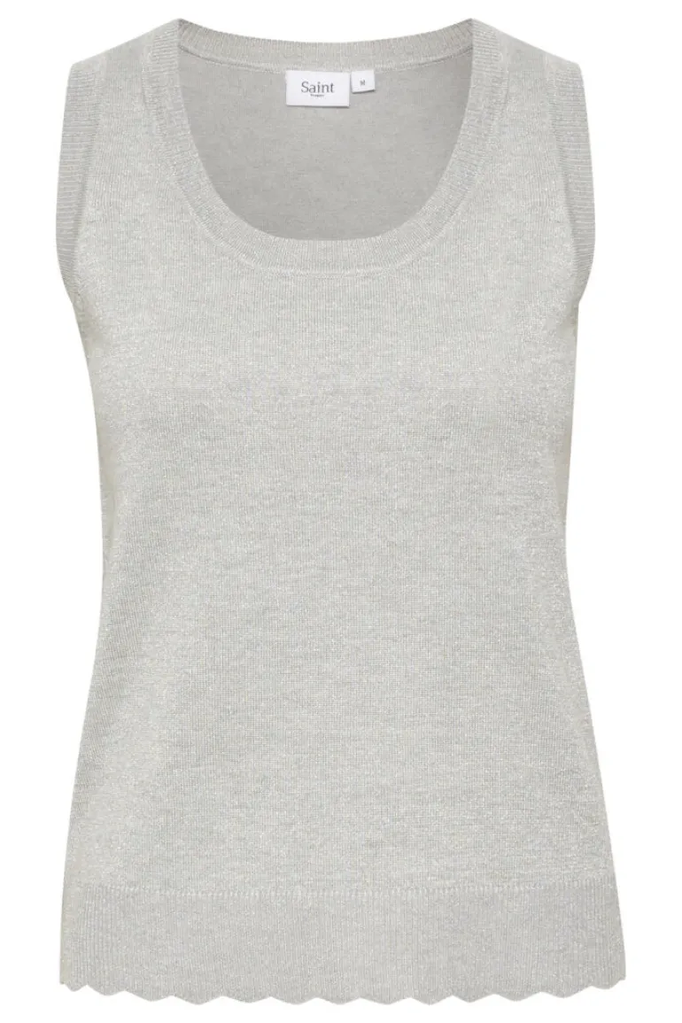 Mila Shimmer Tank Top - Silver