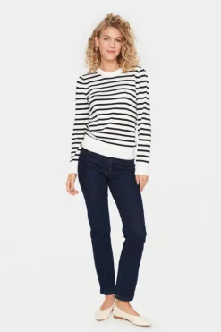 Mila Striped Pullover - Ice