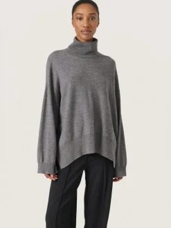 Molina High Neck Pullover LS - Grey Melange