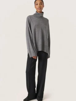 Molina High Neck Pullover LS - Grey Melange