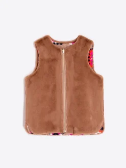 Naomi Reversible Gilet - Crochet Beige