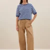 Neva Slub Stripe Top - Kingsblue Slub Stripe