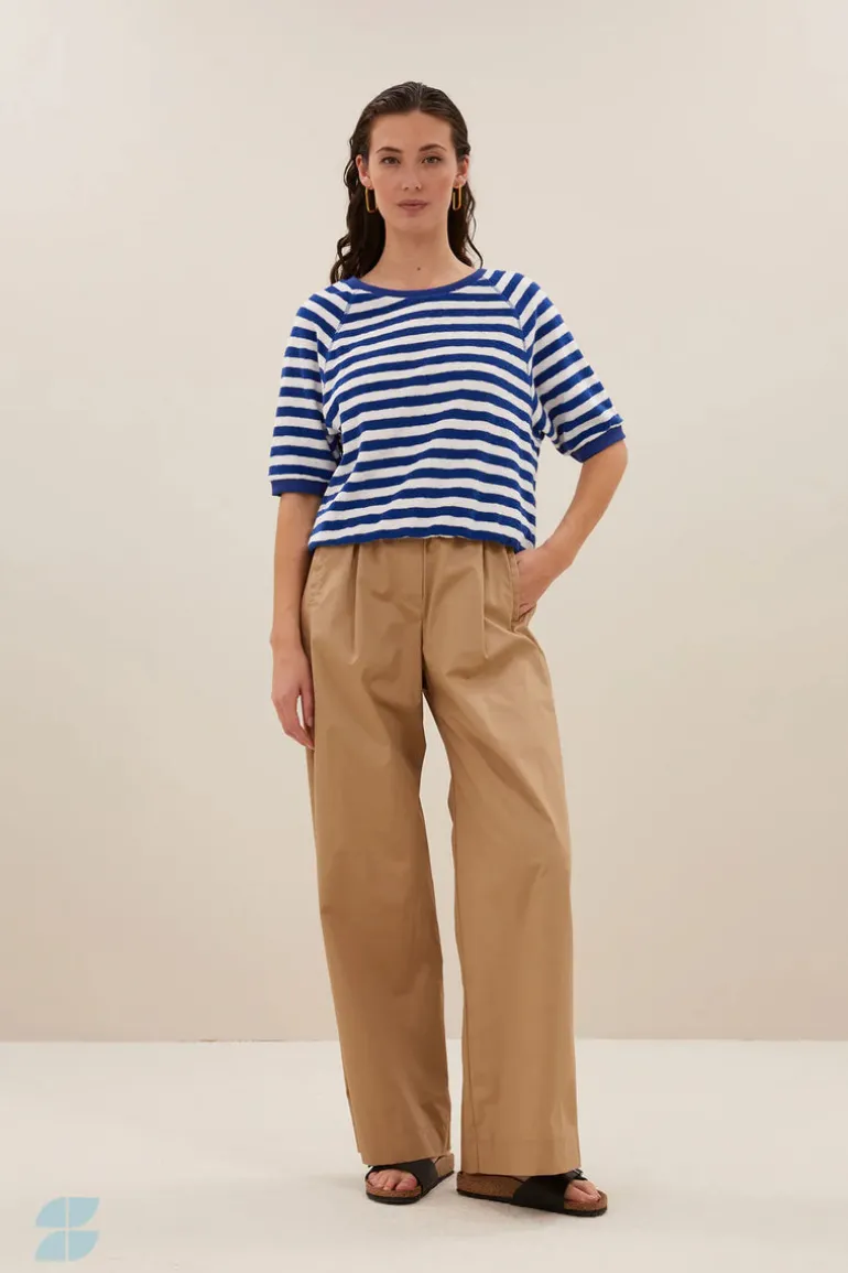 Neva Slub Stripe Top - Kingsblue Slub Stripe
