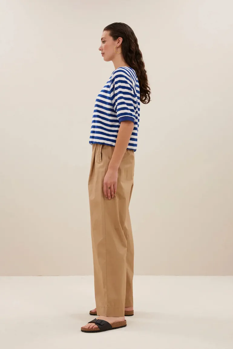 Neva Slub Stripe Top - Kingsblue Slub Stripe