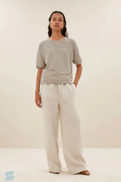 Neva Small Stripe Top - Black Small Stripe