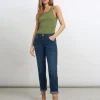Nina Slim Boyfit Jeans - Mid Blue