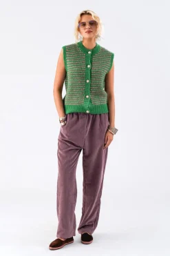 Nynne Knit Vest SL - Green