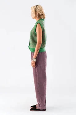 Nynne Knit Vest SL - Green