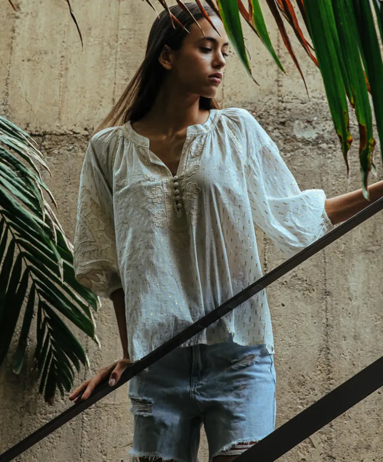 Oval Top - White/Gold