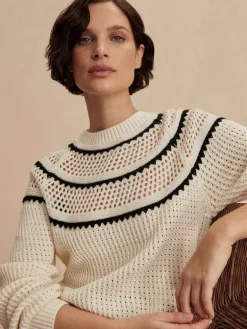 Padbury Pointelle Knit Sweater - Egret