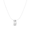 Polished Drop Chain Necklace - Silver