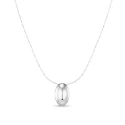 Polished Drop Chain Necklace - Silver
