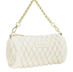 Quilt Detail Cylinder Cross Body - White
