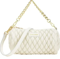 Quilt Detail Cylinder Cross Body - White