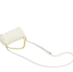 Quilt Detail Cylinder Cross Body - White