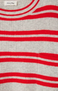 Raxow Scoop Jumper - Gris Chine / Rayures Fraise