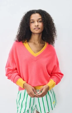 Raxow V-Neck Jumper - Hortensia Fluo