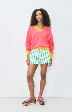 Raxow V-Neck Jumper - Hortensia Fluo