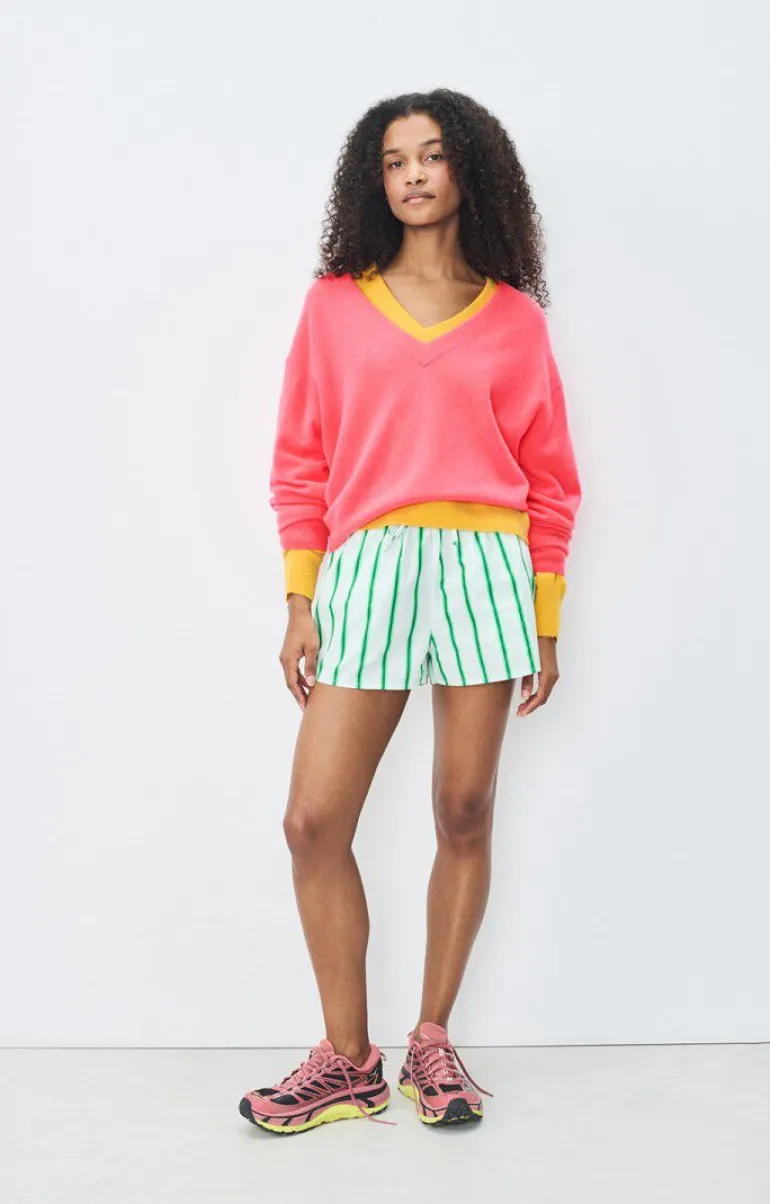 Raxow V-Neck Jumper - Hortensia Fluo