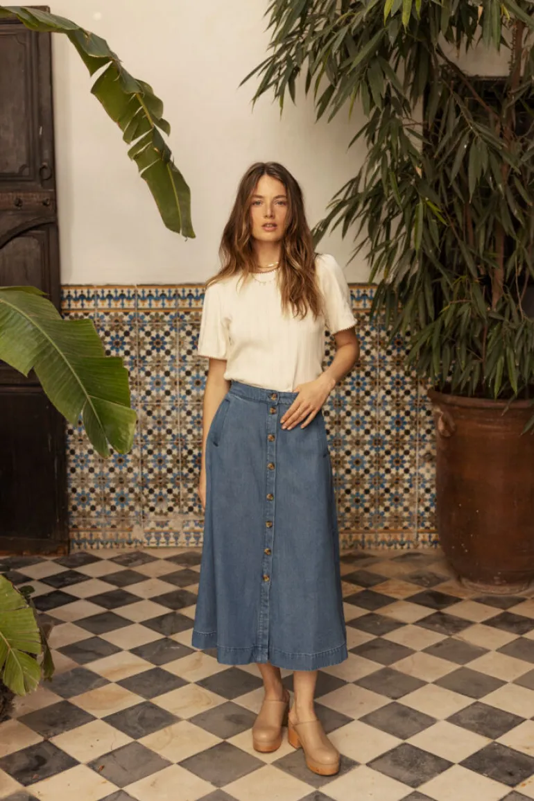 Risle Skirt - Mid Blue