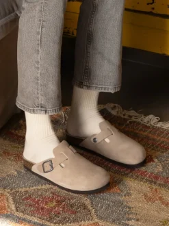 Riva Velour Sandal - Taupe