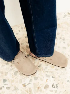Riva Velour Sandal - Taupe