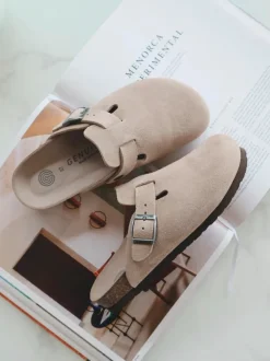 Riva Velour Sandal - Taupe