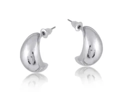 Rose Petal Earrings - Silver