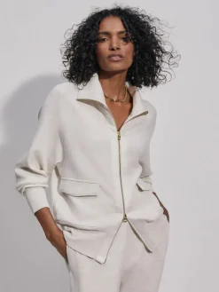 Roxbury Zip Through - Ivory Marl