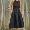 Sabbi Midi Linen Dress - Black