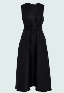 Sabbi Midi Linen Dress - Black