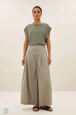 Sagi Poplin Pants - Seagrass