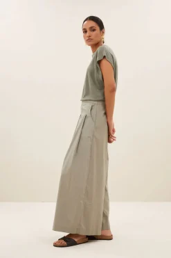 Sagi Poplin Pants - Seagrass