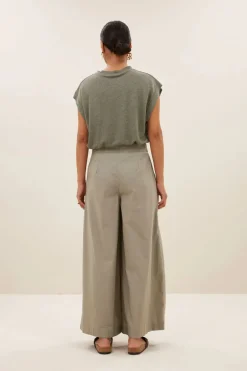 Sagi Poplin Pants - Seagrass