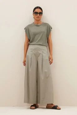 Sagi Poplin Pants - Seagrass
