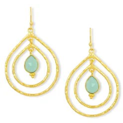 Saskia Earrings Aqua Chalcedony
