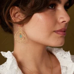 Saskia Earrings Aqua Chalcedony