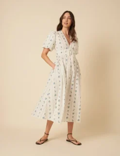 Scottie Midi Dress - Vintge White